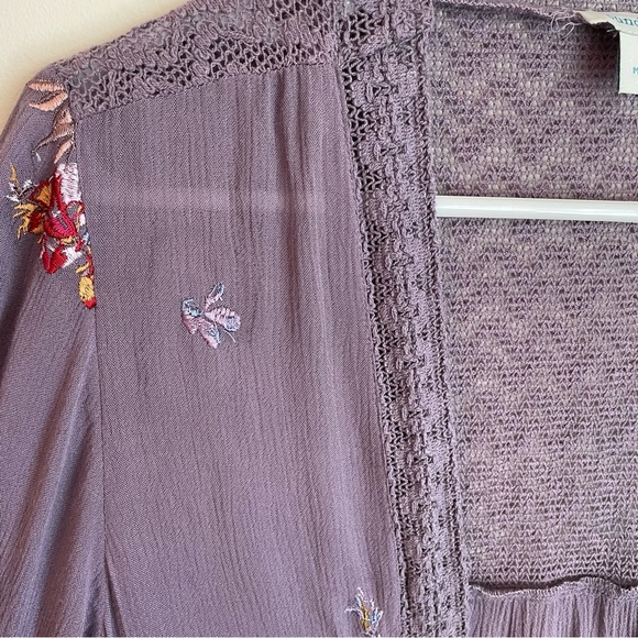 Sundance Anastasia Floral Embroidered Kimono in Dusty Purple Boho Size Small - Picture 15 of 16
